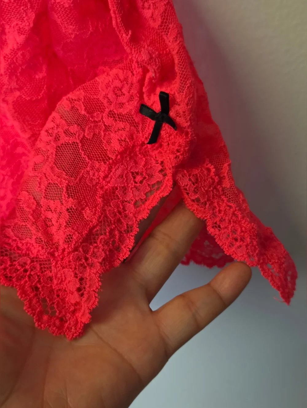 Victoria’s Secret Vintage Neon Pink Floral Lace Slip Dress Size S